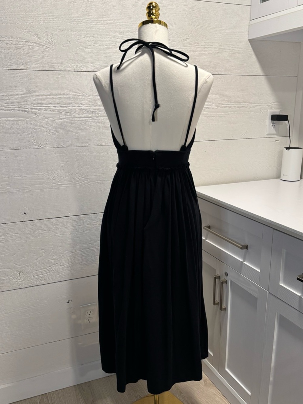 Ulla Johnson Black Midi Dress Tie Strap Empire Waist Flowy Size XS/S - Picture 4 of 9